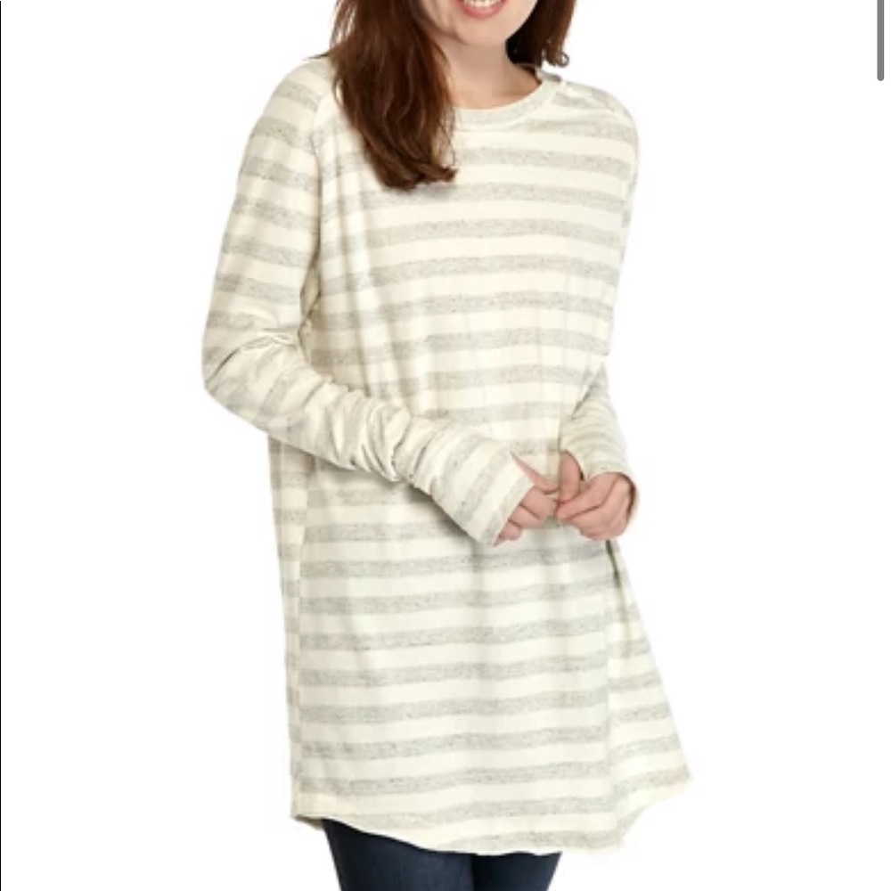 Free People Arden Stripe Long Sleeve T-Shirt size small